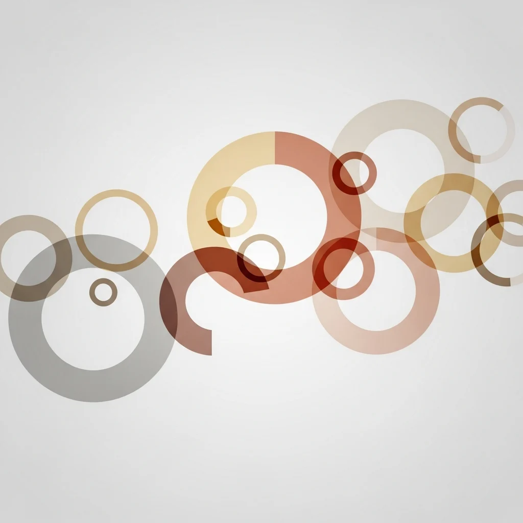 Abstract overlapping circles in warm color tones